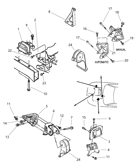 1999 Dodge Stratus Engine Mounts Diagram 2