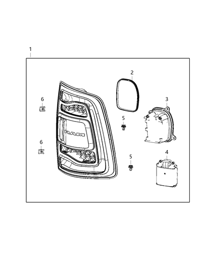 2020 Ram 2500 Parts, Tail Lamps Service Diagram 3