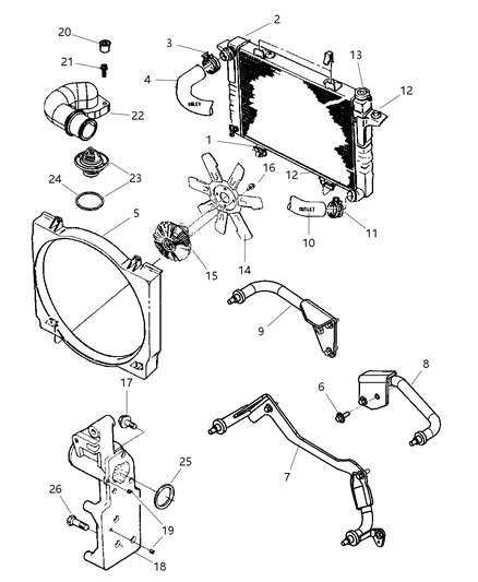 2004 Dodge Ram 2500 SHROUD-Fan Diagram for 52029081AD