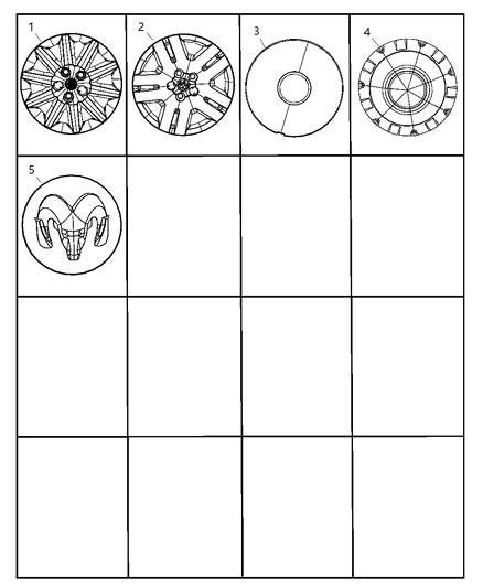 2009 Dodge Avenger Wheel Covers & Center Caps Diagram