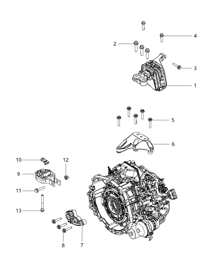 2014 Dodge Dart INSULATOR-Transmission Mount Diagram for 68081487AG