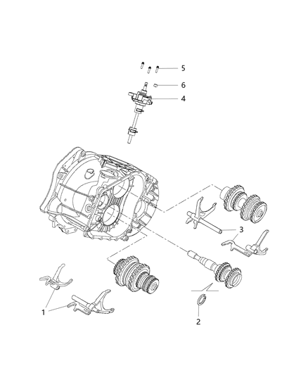 2016 Ram ProMaster 1500 Shift Forks & Rails Diagram