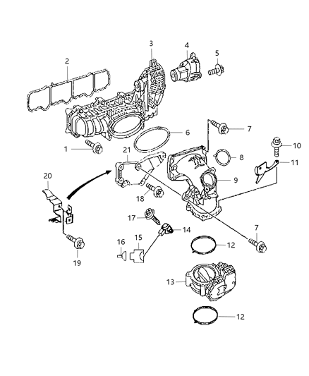 2012 Jeep Compass Bracket-Charge Air Intake Diagram for 68091812AA