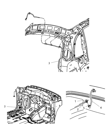 2008 Chrysler PT Cruiser Washer System Rear Diagram