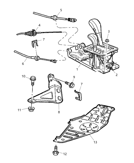 1999 Jeep Grand Cherokee Gearshift Controls Diagram 2