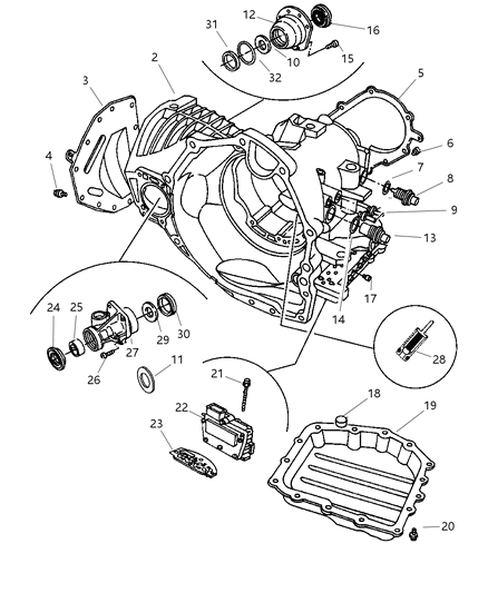 2006 Chrysler PT Cruiser Case, Extension & Solenoid Diagram