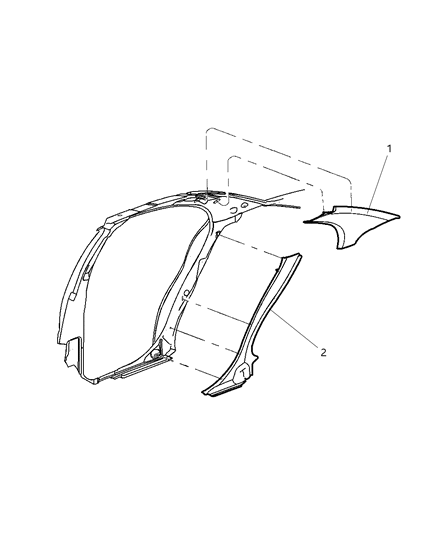 2000 Dodge Neon Quarter Trim Panel Diagram