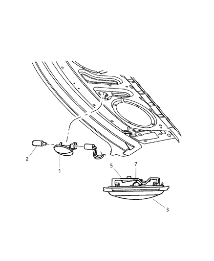 2003 Dodge Neon Dome, Underhood & Cargo Lamps Diagram