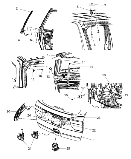 2013 Dodge Durango APPLIQUE-License Lamp Diagram for 1VQ60KBUAD