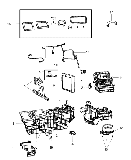 2010 Dodge Ram 3500 A/C & Heater Unit Zone Diagram