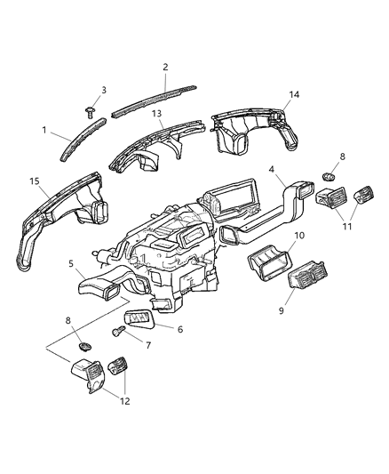 2006 Chrysler Crossfire Air Ducts & Outlets Diagram