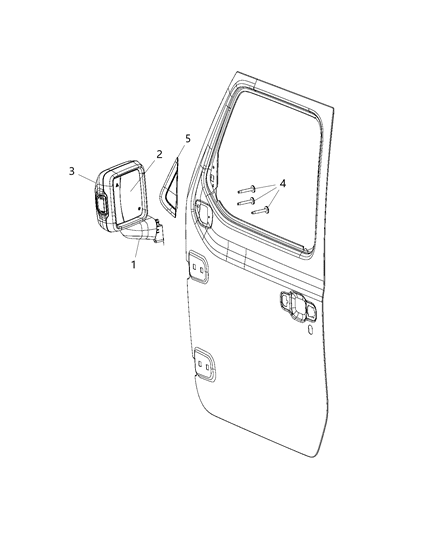 2018 Jeep Wrangler Outside Rearview Mirror Diagram for 68281893AB