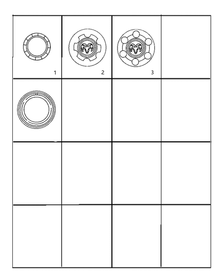 2001 Dodge Ram Van Caps & Trim Ring Diagram