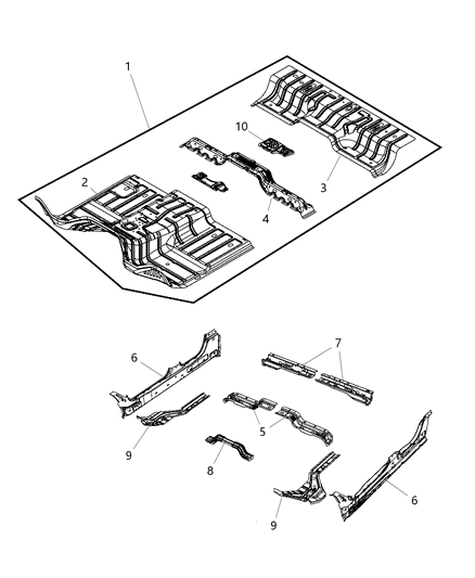 2019 Ram 1500 SILL-Body Side Diagram for 68144993AB