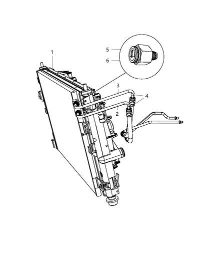 2007 Dodge Avenger Transmission Oil Cooler & Lines Diagram