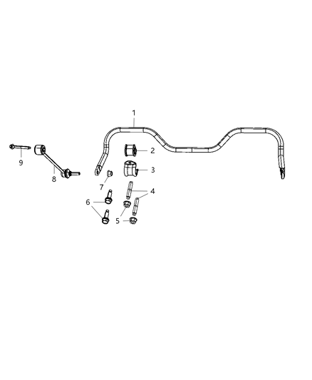 2012 Jeep Liberty Stabilizer Bar - Rear Diagram