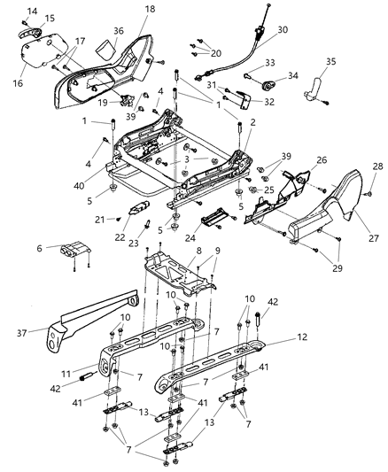 2008 Jeep Commander Shield-Seat ADJUSTER Diagram for 5KD261UYAA