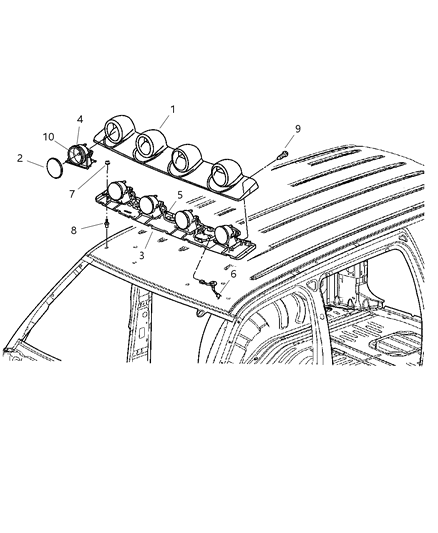 2003 Jeep Liberty Cover-Light Bar Support Diagram for 5HZ01RXFAC