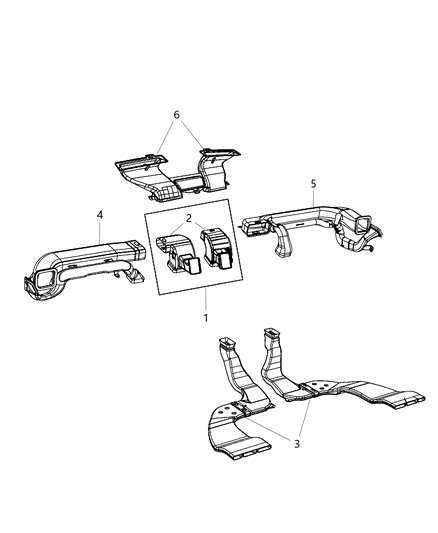 2015 Dodge Grand Caravan Duct-Air Distribution Diagram for 68109858AB