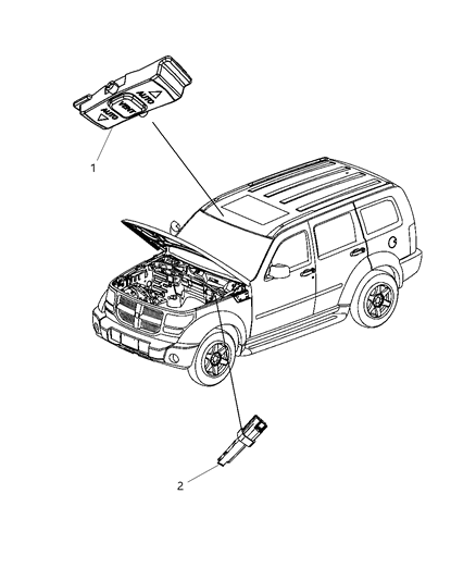 2009 Dodge Nitro Switches Body Diagram