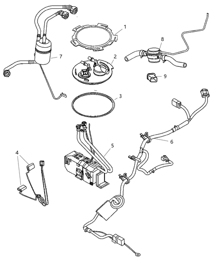 2002 Jeep Liberty Reservoir-Fuel Diagram for 5069054AA