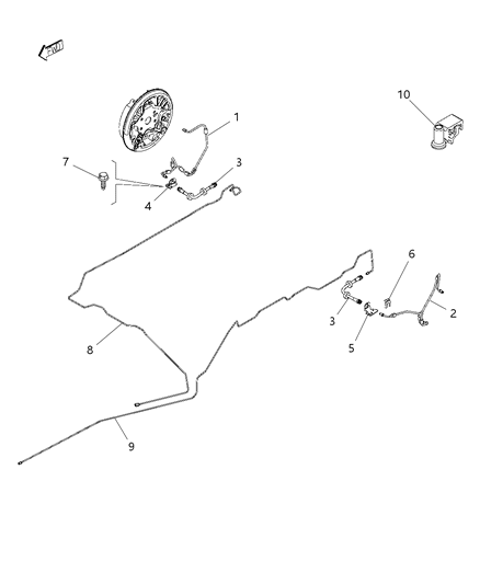 2020 Ram ProMaster City Rear - Brake Tubes And Hoses Diagram