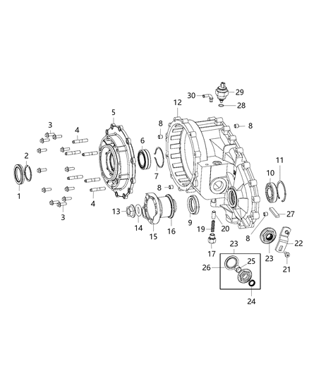 2011 Jeep Wrangler Case & Related Parts Diagram 12