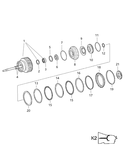 2005 Dodge Sprinter 2500 Clutch - Output Shaft Diagram