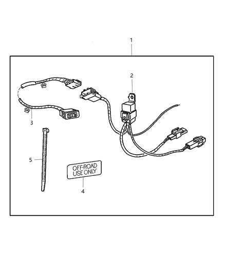 2005 Jeep Wrangler Install Kit - Off Road Lights Diagram