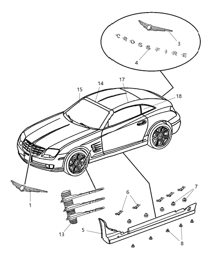 2005 Chrysler Crossfire Ornamentation Diagram