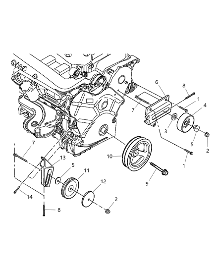 2000 Chrysler 300M Drive Pulleys Diagram 2