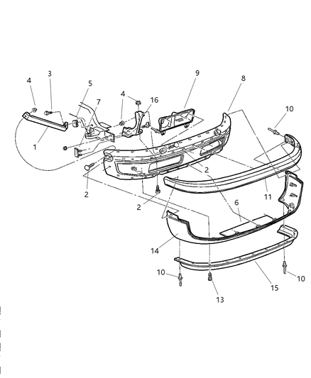 1999 Dodge Ram 2500 Shield-Bumper Diagram for 55076601