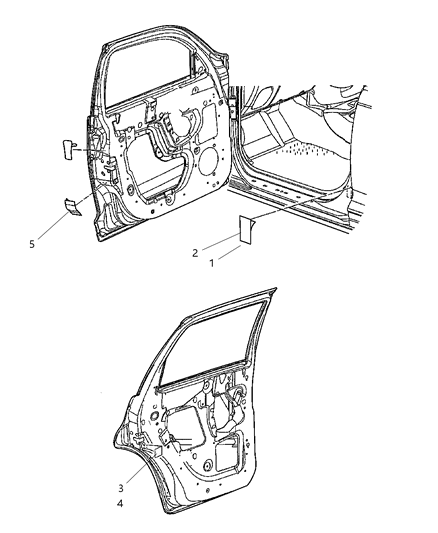 2006 Chrysler PT Cruiser Doors & Pillars Diagram