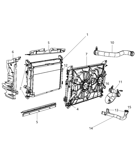 2008 Chrysler Pacifica Radiator & Related Parts Diagram