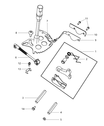 2008 Jeep Liberty Parking Sprag & Related Parts Diagram 1