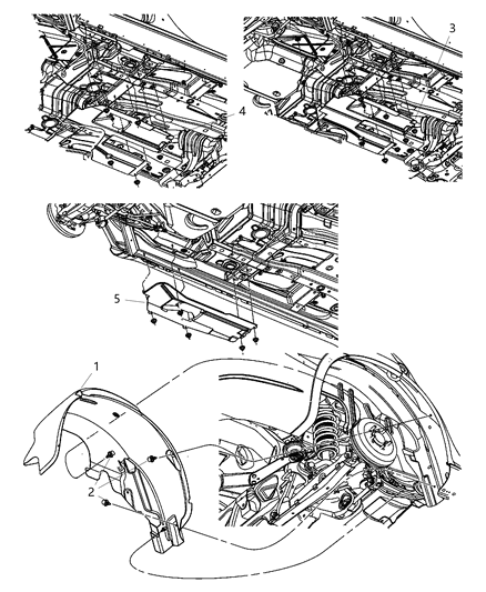 2011 Dodge Avenger Rear Wheelhouse Shields Diagram