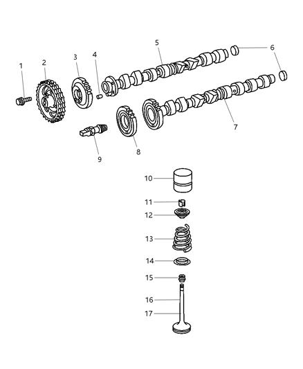 2005 Chrysler PT Cruiser Camshaft & Valves Diagram 2