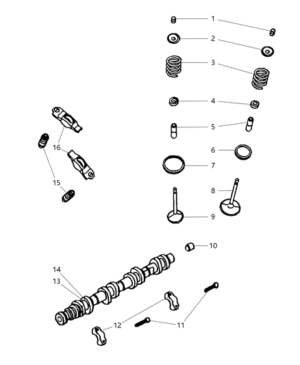 2006 Jeep Commander Camshaft & Valves Diagram 2