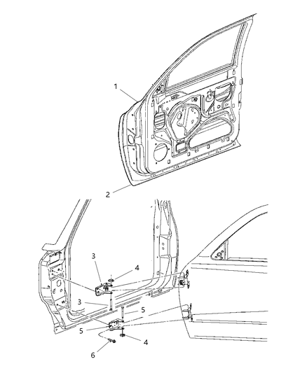 2002 Dodge Durango Door-Front Diagram for 55256360AE