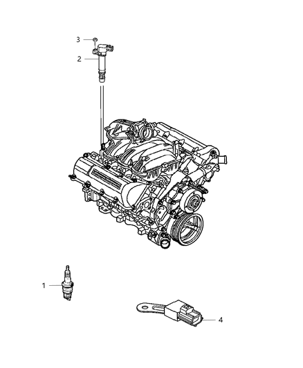 2008 Dodge Dakota Spark Plugs, Ignition Wires, Ignition Coil Diagram