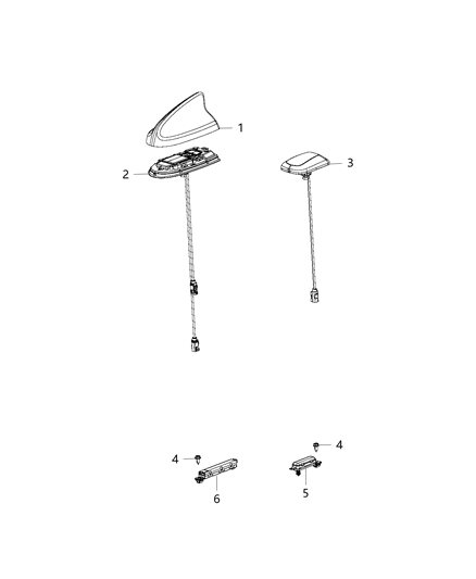 2015 Chrysler 300 Antenna-Cable & Base Assembly Diagram for 68242237AA