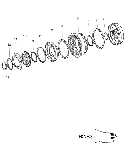 2006 Jeep Commander Multiple Disc Brake & Parking Lock Gearwheel Diagram 1