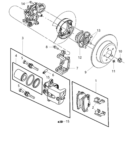 2011 Chrysler 300 Brakes, Rear, Disc Diagram