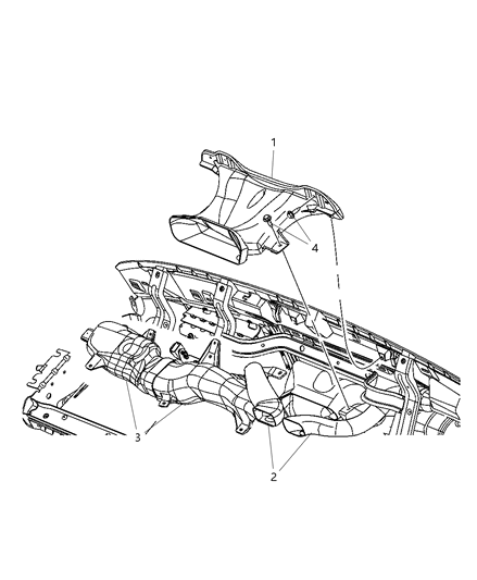 2005 Dodge Dakota Duct-A/C And Heater Unit Diagram for 55056490AA