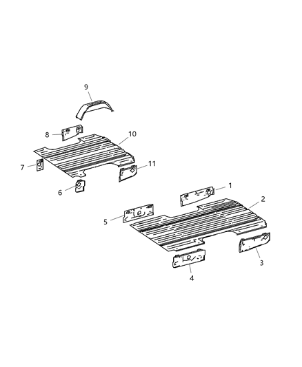 2007 Dodge Sprinter 3500 Floor Pan Substructure, Rear Diagram