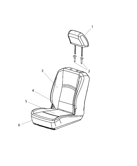 2012 Ram 1500 Front Seat - Bucket Diagram 5