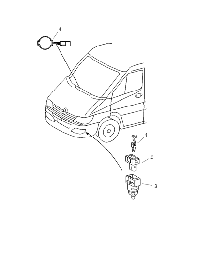 2005 Dodge Sprinter 3500 Sensors Ambient Temperature & Rain Diagram