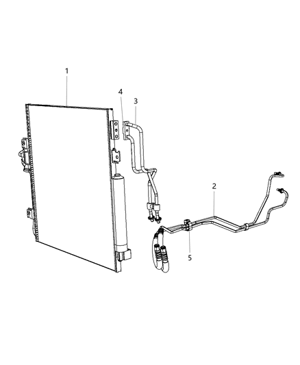 2009 Dodge Nitro Transmission Oil Cooler & Lines Diagram