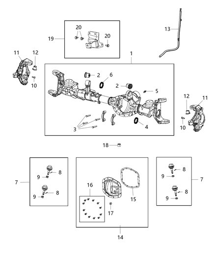 2018 Jeep Wrangler Cover Kit-Differential Diagram for 68391563AA