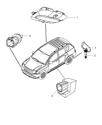 2010 Dodge Caliber Sensors Body Diagram